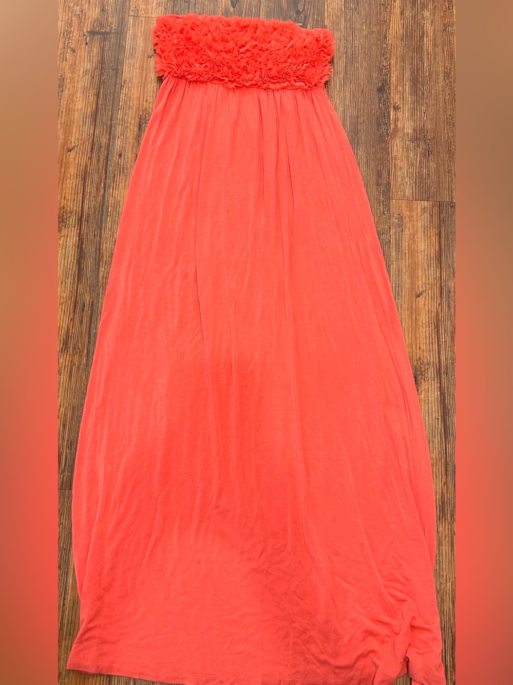 Design History Coral Strapless Maxi Dress Floral Boho Beach Medium - Picture 3 of 8